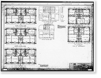 Historic Framed Print, Techwood Homes, Building No. 1, 575-579 Techwood Drive, Atlanta, Fulton County, GA - 19,  17-7/8" x 21-7/8"