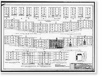 Historic Framed Print, Techwood Homes, Building No. 1, 575-579 Techwood Drive, Atlanta, Fulton County, GA - 21,  17-7/8" x 21-7/8"