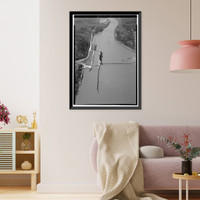 Historic Framed Print, Holt Lock & Dam, Warrior River, Holt, Tuscaloosa County, AL,  17-7/8" x 21-7/8"