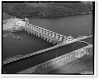 Historic Framed Print, Holt Lock & Dam, Warrior River, Holt, Tuscaloosa County, AL - 2,  17-7/8" x 21-7/8"