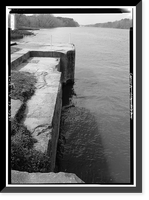 Historic Framed Print, Warrior River, Lock No. 3 Wall, River Road at University Park, Tuscaloosa, Tuscaloosa County, AL,  17-7/8" x 21-7/8"