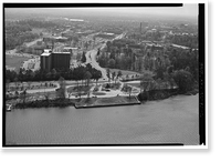 Historic Framed Print, Warrior River, Lock No. 3 Wall, River Road at University Park, Tuscaloosa, Tuscaloosa County, AL,  17-7/8" x 21-7/8"