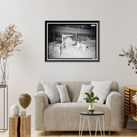 Historic Framed Print, United States Pipe & Foundry Company Plant, Pipe Casting & Testing Area, 2023 St. Louis Avenue at I-20/59, Bessemer, Jefferson County, AL - 2,  17-7/8" x 21-7/8"