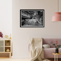 Historic Framed Print, United States Pipe & Foundry Company Plant, Pipe Casting & Testing Area, 2023 St. Louis Avenue at I-20/59, Bessemer, Jefferson County, AL - 8,  17-7/8" x 21-7/8"