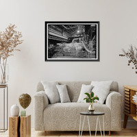 Historic Framed Print, United States Pipe & Foundry Company Plant, Pipe Casting & Testing Area, 2023 St. Louis Avenue at I-20/59, Bessemer, Jefferson County, AL - 8,  17-7/8" x 21-7/8"