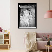 Historic Framed Print, United States Pipe & Foundry Company Plant, Coating, Painting, Lining & Packaging Building, 2023 St. Louis Avenue at I-20/59, Bessemer, Jefferson County, AL,  17-7/8" x 21-7/8"