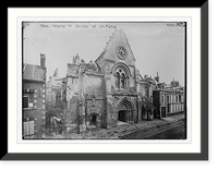 Historic Framed Print, Roye .  Fa&ccedil;ade of Church of St. Pierre,  17-7/8" x 21-7/8"