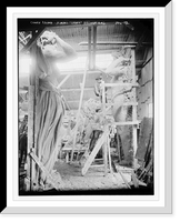 Historic Framed Print, Coney Isl: making "Staff" decorations,  17-7/8" x 21-7/8"