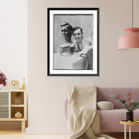 Historic Framed Print, Sach de Paris & Lindbergh bust,  17-7/8" x 21-7/8"