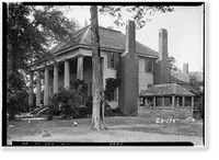Historic Framed Print, Cox-Chedel-Johnston House, Lexington, Oglethorpe County, GA,  17-7/8" x 21-7/8"