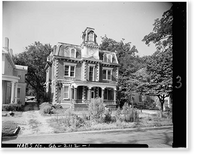 Historic Framed Print, Zachary Daniels House, 448 Greene Street, Augusta, Richmond County, GA,  17-7/8" x 21-7/8"