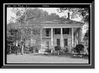 Historic Framed Print, Dr. Leonard House, Macon Road, Talbotton, Talbot County, GA,  17-7/8" x 21-7/8"