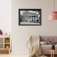 Historic Framed Print, Dr. Leonard House, Macon Road, Talbotton, Talbot County, GA,  17-7/8" x 21-7/8"