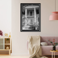 Historic Framed Print, Dr. Leonard House, Macon Road, Talbotton, Talbot County, GA - 4,  17-7/8" x 21-7/8"