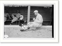 Historic Framed Print, Rube Marquard & Rube Jr. baseball,  17-7/8" x 21-7/8"