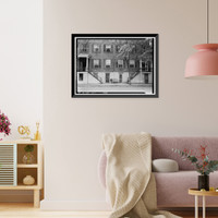 Historic Framed Print, 118 & 124 East Harris Street (House), Savannah, Chatham County, GA,  17-7/8" x 21-7/8"
