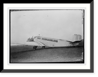 Historic Framed Print, Junkers' plane,  17-7/8" x 21-7/8"