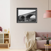 Historic Framed Print, Central of Georgia Railroad, Bridges, Savannah, Chatham County, GA,  17-7/8" x 21-7/8"