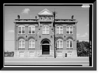 Historic Framed Print, Central of Georgia Railway, Red (Administration) Building, 233 West Broad Street, Savannah, Chatham County, GA,  17-7/8" x 21-7/8"