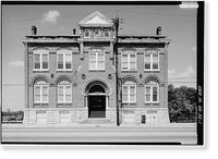 Historic Framed Print, Central of Georgia Railway, Red (Administration) Building, 233 West Broad Street, Savannah, Chatham County, GA,  17-7/8" x 21-7/8"