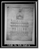 Historic Framed Print, Savannah City Hall, Bay & Bull Streets, Savannah, Chatham County, GA - 5,  17-7/8" x 21-7/8"