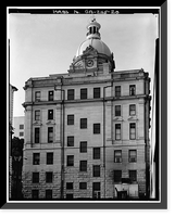 Historic Framed Print, Savannah City Hall, Bay & Bull Streets, Savannah, Chatham County, GA - 17,  17-7/8" x 21-7/8"