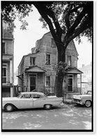 Historic Framed Print, Hampton Lillibridge House, No. 2, 312 East Bryan Street (demolished), Savannah, Chatham County, GA,  17-7/8" x 21-7/8"