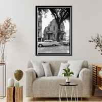 Historic Framed Print, Hampton Lillibridge House, No. 2, 312 East Bryan Street (demolished), Savannah, Chatham County, GA,  17-7/8" x 21-7/8"