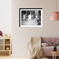 Historic Framed Print, Dr. S. McCullough vs. E.W. Watson (N.Y.A.C.) fencing,  17-7/8" x 21-7/8"