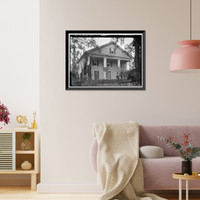 Historic Framed Print, Mimosa Hall, Roswell, Fulton County, GA - 2,  17-7/8" x 21-7/8"