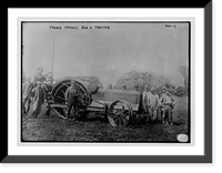 Historic Framed Print, French cripples run a tractor,  17-7/8" x 21-7/8"