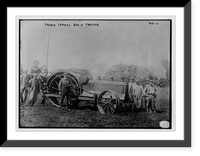 Historic Framed Print, French cripples run a tractor,  17-7/8" x 21-7/8"