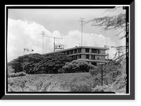 Historic Framed Print, U.S. Naval Base, Pearl Harbor, Headquarters, Commander-in-Chief of the Pacific Fleet, Intersection of Halawa & Makalapa Drives, Makalapa, Pearl Harbor, Honolulu County, HI,  17-7/8" x 21-7/8"