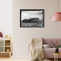 Historic Framed Print, U.S. Naval Base, Pearl Harbor, Headquarters, Commander-in-Chief of the Pacific Fleet, Intersection of Halawa & Makalapa Drives, Makalapa, Pearl Harbor, Honolulu County, HI,  17-7/8" x 21-7/8"