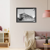 Historic Framed Print, U.S. Naval Base, Pearl Harbor, Headquarters, Commander-in-Chief of the Pacific Fleet, Intersection of Halawa & Makalapa Drives, Makalapa, Pearl Harbor, Honolulu County, HI - 2,  17-7/8" x 21-7/8"