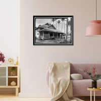 Historic Framed Print, Kalaupapa Social Hall, Moloka'i Island, Kalaupapa, Kalawao County, HI - 3,  17-7/8" x 21-7/8"