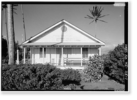 Historic Framed Print, Latter Day Saints Parish Hall, Kamehameha Street, Moloka'i Island, Kalaupapa, Kalawao County, HI,  17-7/8" x 21-7/8"