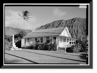 Historic Framed Print, Latter Day Saints Parish Hall, Kamehameha Street, Moloka'i Island, Kalaupapa, Kalawao County, HI - 2,  17-7/8" x 21-7/8"