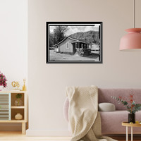 Historic Framed Print, Residence, Building No. 114, Goodhue Street, Moloka'i Island, Kalaupapa, Kalawao County, HI,  17-7/8" x 21-7/8"