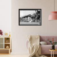 Historic Framed Print, Residence, Building No. 281, Puahi Street, Moloka'i Island, Kalaupapa, Kalawao County, HI,  17-7/8" x 21-7/8"