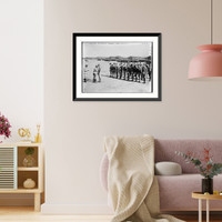 Historic Framed Print, Gen. Cole decorating marines, Paris Isl., S.C.,  17-7/8" x 21-7/8"