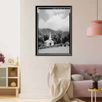 Historic Framed Print, Siloama Protestant Church, Moloka'i Island, Kalaupapa vicinity, Kalawao County, HI,  17-7/8" x 21-7/8"