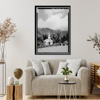 Historic Framed Print, Siloama Protestant Church, Moloka'i Island, Kalaupapa vicinity, Kalawao County, HI,  17-7/8" x 21-7/8"