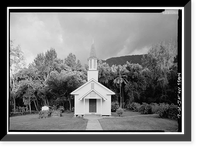 Historic Framed Print, Siloama Protestant Church, Moloka'i Island, Kalaupapa vicinity, Kalawao County, HI - 2,  17-7/8" x 21-7/8"