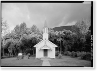 Historic Framed Print, Siloama Protestant Church, Moloka'i Island, Kalaupapa vicinity, Kalawao County, HI - 2,  17-7/8" x 21-7/8"