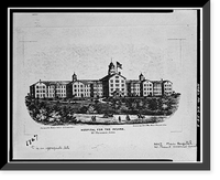 Historic Framed Print, Iowa Insane Hospital, U.S. Route 218, Mount Pleasant, Henry County, IA - 3,  17-7/8" x 21-7/8"