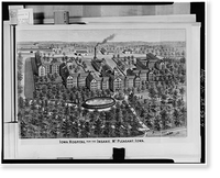 Historic Framed Print, Iowa Insane Hospital, U.S. Route 218, Mount Pleasant, Henry County, IA - 4,  17-7/8" x 21-7/8"