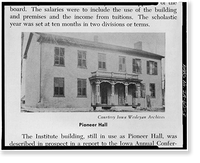 Historic Framed Print, Iowa Wesleyan College, Pioneer Hall, Broad Street, Mount Pleasant, Henry County, IA - 3,  17-7/8" x 21-7/8"