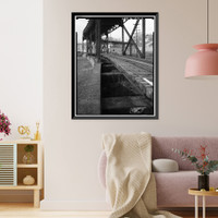 Historic Framed Print, Keokuk & Hamilton Bridge, Spanning Mississippi River, Keokuk, Lee County, IA - 12,  17-7/8" x 21-7/8"