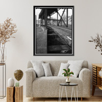 Historic Framed Print, Keokuk & Hamilton Bridge, Spanning Mississippi River, Keokuk, Lee County, IA - 12,  17-7/8" x 21-7/8"